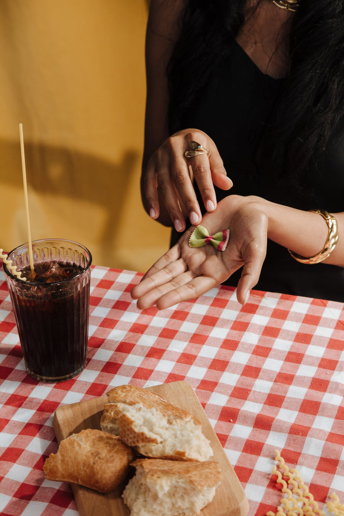 checkered table