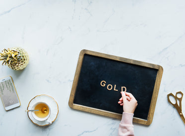 gold placemat